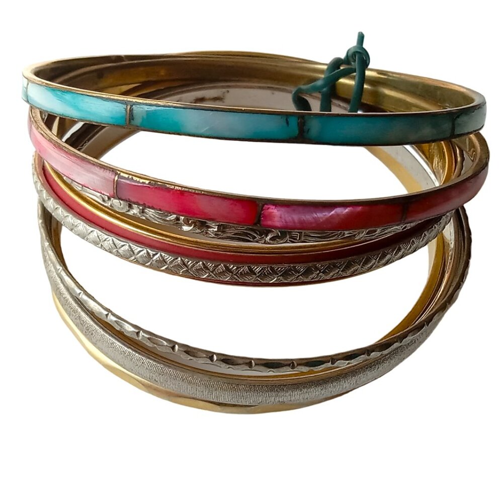 8 Vintage Bangle Bracelets, Variety of Ladies Bracelets